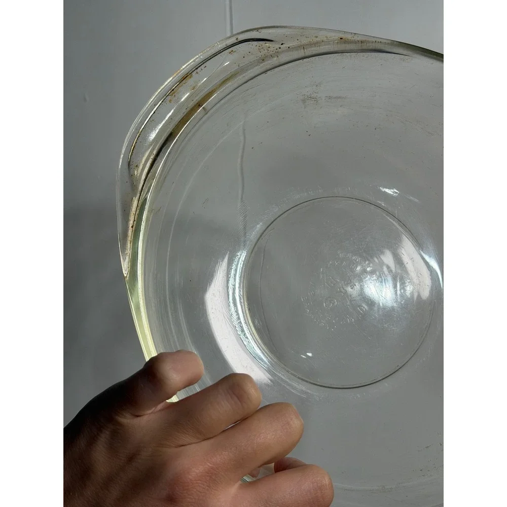 VTG Pyrex Casserole Dish Clear Glass Round 023 1 1/2 QT Ovenware Made In USA